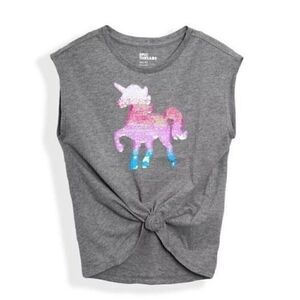 Big Girls Short-less Medium Sleeve Flip Sequin Graphic T-shirt M